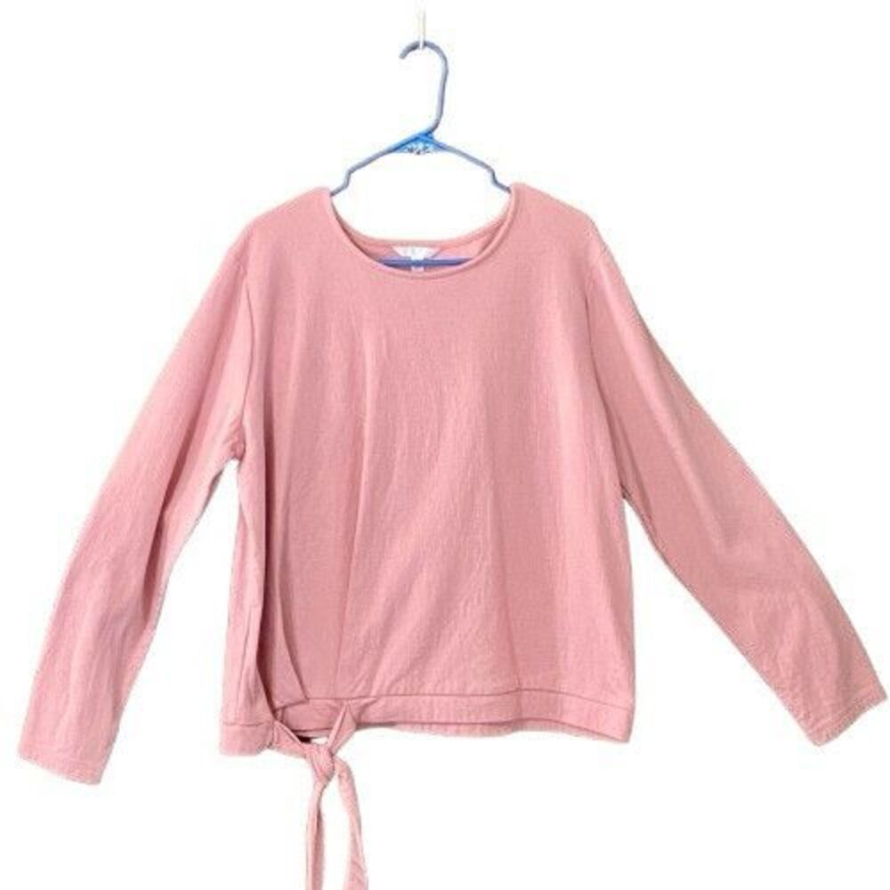 Time & Tru Womens Pullover Sweatshirt Size XL Long Sleeve Tie on Waistband